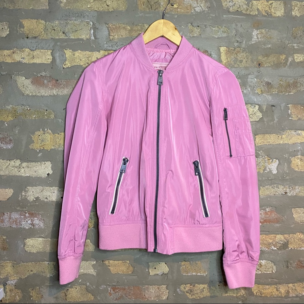 LEVI STRAUSS ~ Pink Bomber Nylon Lightweight Jacket - Picture 7 of 11